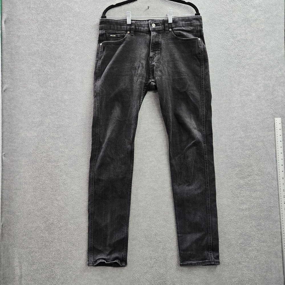 Hugo Boss Men Jeans 34X34 Black Denim Skinny Stretch 31" Inseam